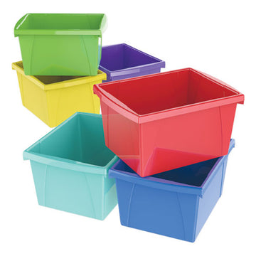 Storex Storage Bins, 4 Gal, 10" X 12.63" X 7.75", Randomly Assorted Colors freeshipping - TVN Wholesale